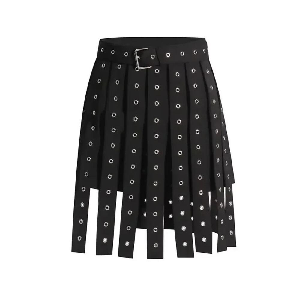 NWT TwoTwinStyle | Black Car Wash Grommet Mini Skirt | Size XL